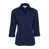 Women's Centre Manager 3/4 Sleeve Shirt - Navy 